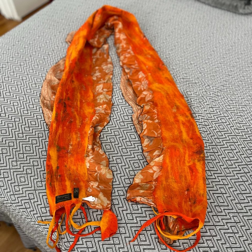 Artisan Pomegranate Moon Orange Scarf